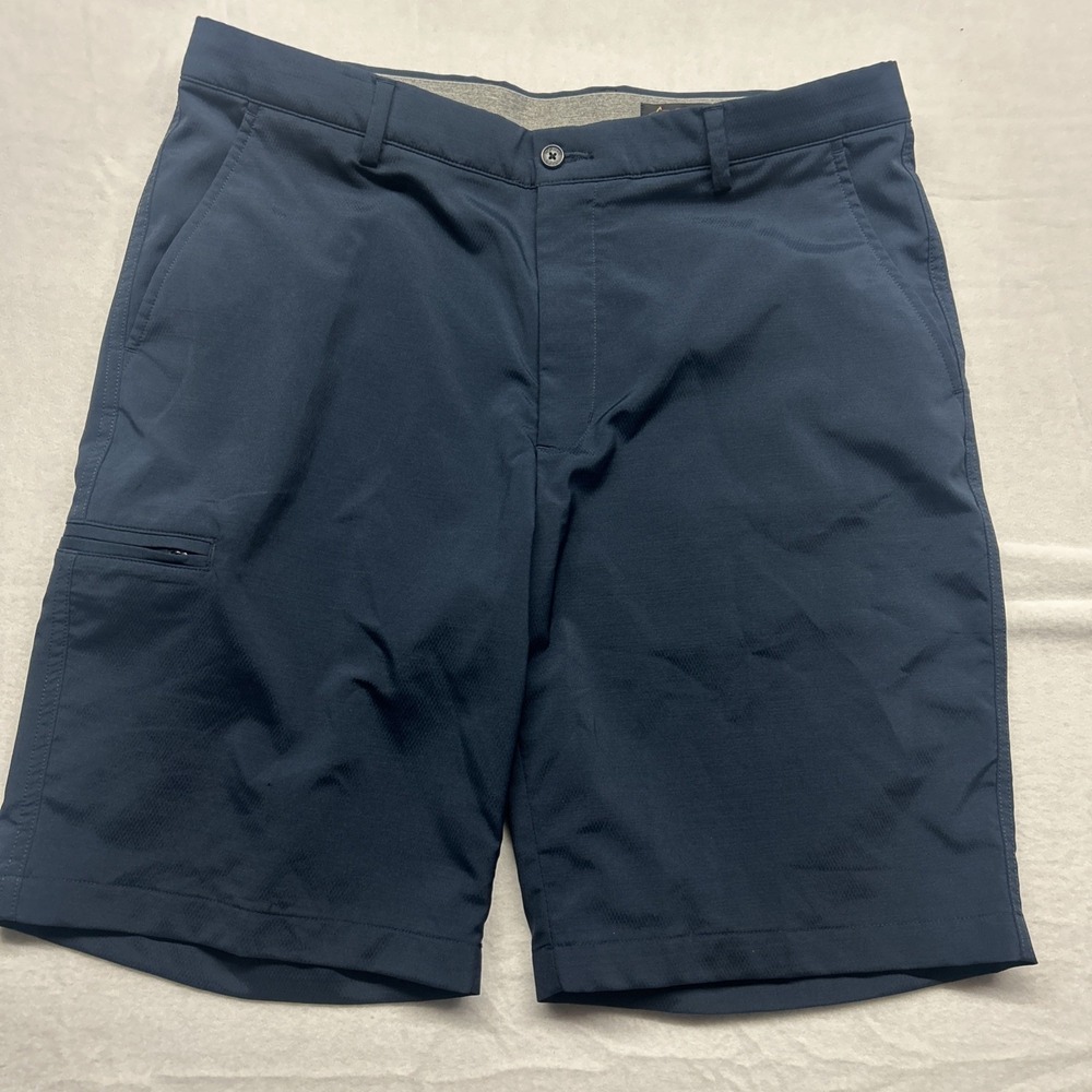 Greg Norman Shorts Mens Adult 36 Blue Bermuda Golf Shark Logo Lightweight 36x10"
